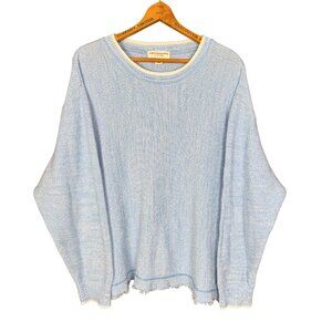 Cotton Country Coastal Blue Knit Sweater XL, Made in Canada